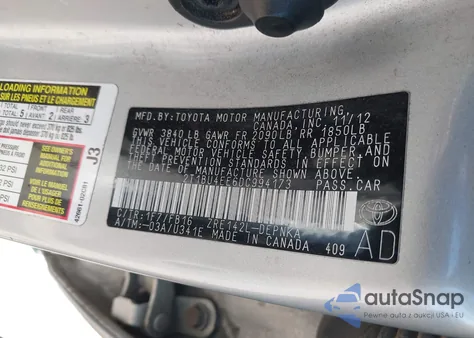 2013 Toyota Corolla Le z USA, uszkodzony, nr VIN 2T1BU4EE6DC994173